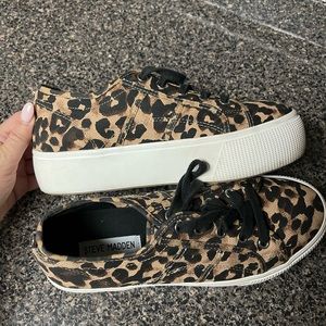 Steve Madden Leopard Platform Sneakers 8.5